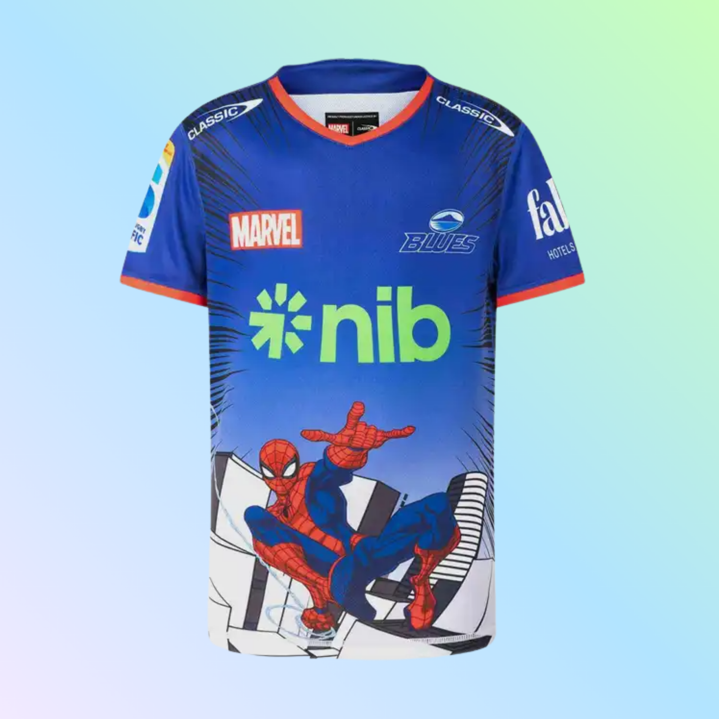 Classic Men’s Marvel Spider-Man Blues Warm-Up T-Shirt