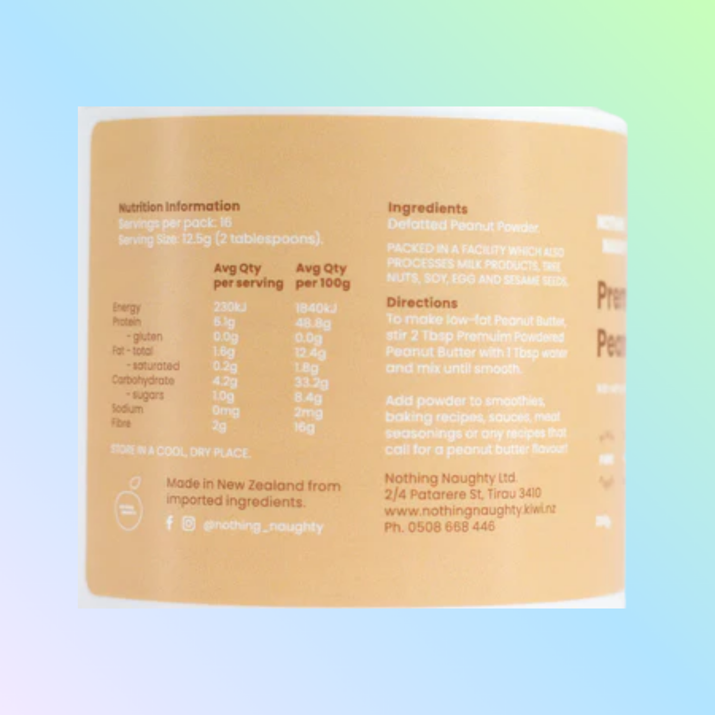 Nothing Naughty Peanut Butter Powder